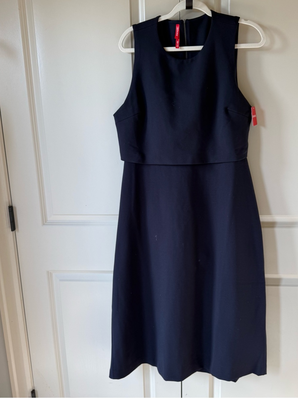 SPANX Navy Ponte Midi Dress XL NWT Sculpting Sheath Work Classic Polished
